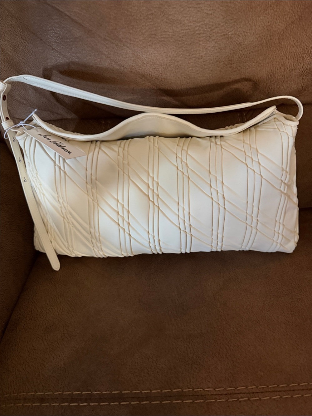 NWT Sam Edelman Julia Ivory Textured Shoulder Bag Retail $195
